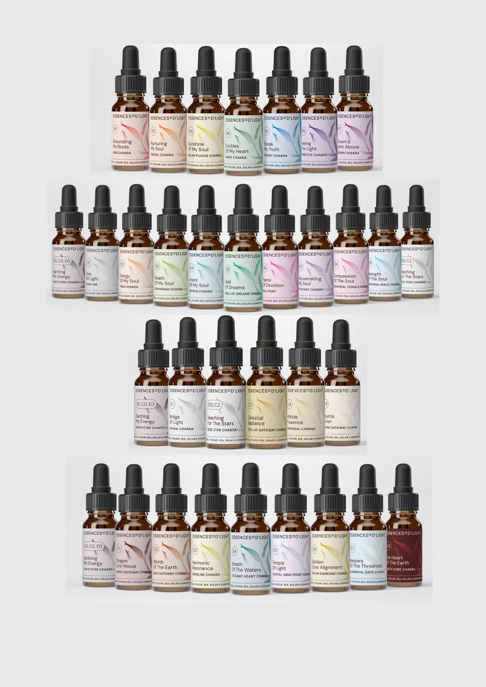 Complete Collection: Chakra Essences of D’Light - The Full Journey. Primary 7, Secondary Inner Gateway, Celestial Gateway - Transpersonal, Earth Gateway - Sub-personal